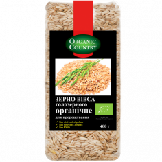 Зерно вівса голозерного для пророщування, Україна, Organic Country, 400г