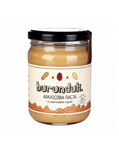Паста арахісова кранч, БУРУНДУК, 250г