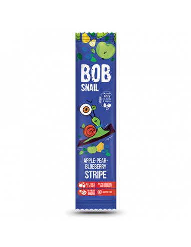 Натуральні яблучно-грушево-чорничні страйпси bob snail (Равлик Боб), 14г