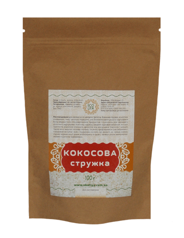 Стружка кокосова, EcoLiya, 100г