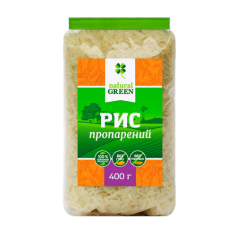 Рис пропарений, NATURAL GREEN, 400г