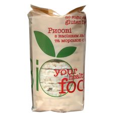 Хлібці рисові з насінням льону та морскою сіллю, Biofood, 100г