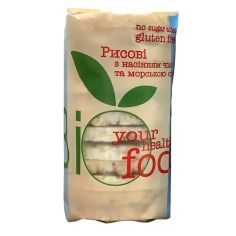 Хлібці рисові з насінням чіа та морскою сіллю, Biofood, 100г