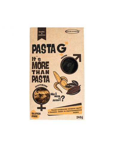 Макаронні вироби банан, какао, стевія без глютену "Fusilli", Healthy & Delicious, 240г