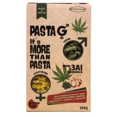 Макаронні вироби каннабіс, спіруліна, гарбуз, шпинат "Fusilli", Healthy & Delicious, 240г