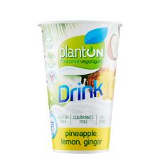 Йогурт питний веганський ананас, лимон та імбир, PlantON, 200г