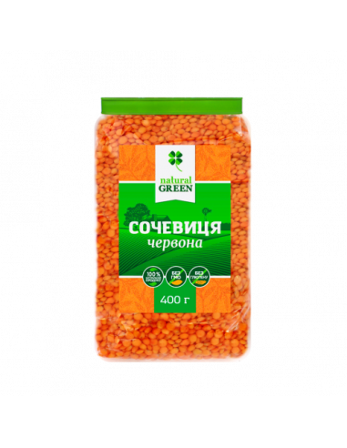 Сочевиця червона, NATURAL GREEN, 400г